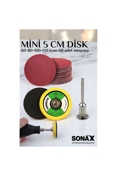ModaCar Mini Velcro Sanding Base Set with Pins, Engraving and Drill Compatible 5 cm 60 Piece Sanding Set