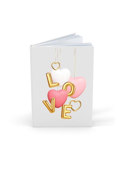 OEM Agenda/Jurnal pentru EA, Ziua indragostitilor, cu mesaj LOVE, alba, A5, 100 de file albe