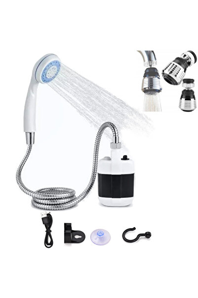 FİAPFO APF® Portable Camping Shower – USB, 2200mAh, 4-5L/min, 1.5m Hose