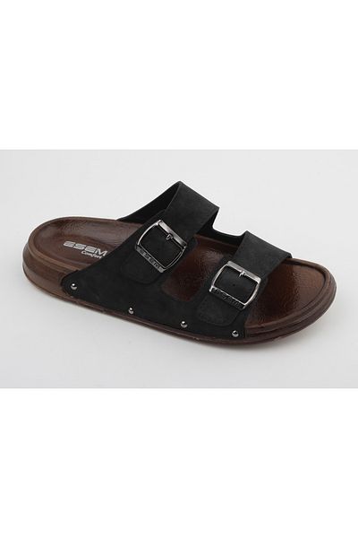 Esem Pu Roller Double Buckle Slippers