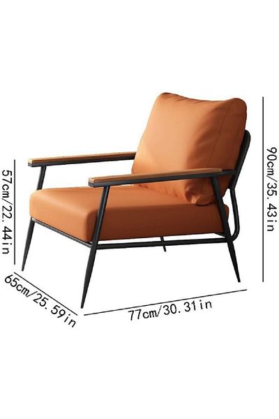 rexa Modern Accent Chair with Wood Accents