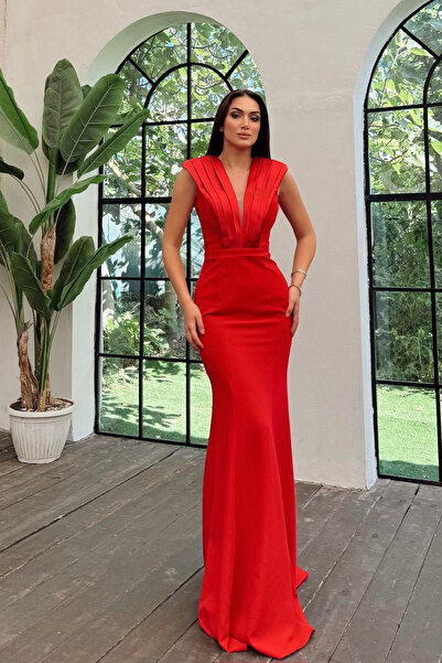 Sindimoda Nelie V Yaka Balık Abiye 4704