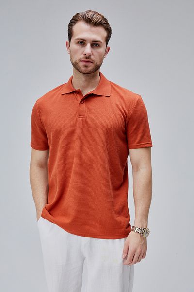M MOONCOVER Men's Standard Fit Cotton Soft Texture Cool Waffle Fabric Polo Neck T-Shirt