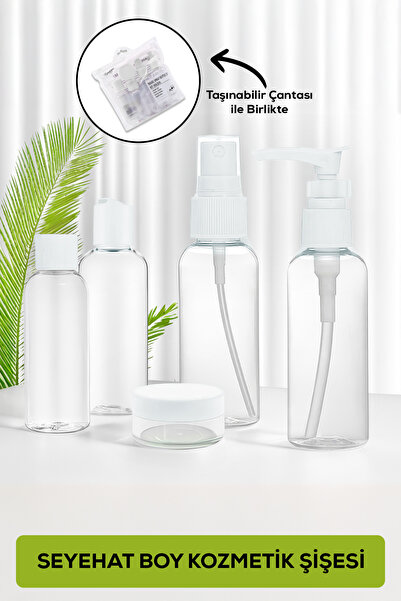 MUJGAN Çantalı 5’li Seyahat Boy Mini Şişe Seti