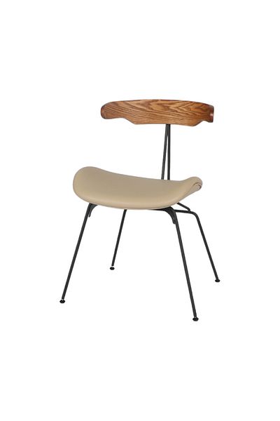 rexa Single chair with black wooden back 54 x 47 x 80 cm