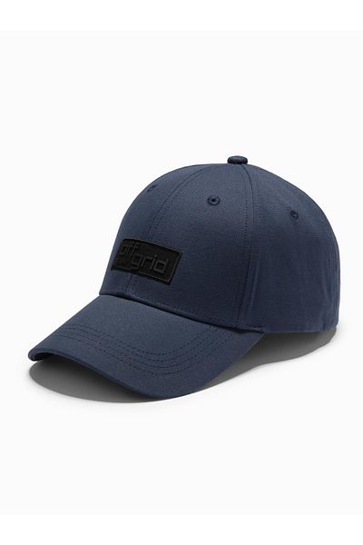 OMBRE Herren-Baseballkappe mit rechteckigem Patch - Marineblau V3 OM-ACCS-0104