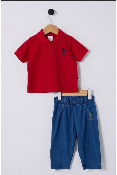 U.S. Polo Assn. U.S. Polo Assn. Usb2347 Red Boy's 2-Piece Set