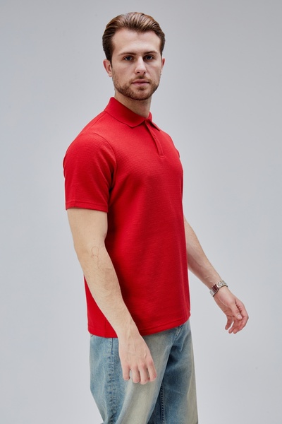 M MOONCOVER Men's Standard Fit Cotton Soft Texture Cool Waffle Fabric Polo Neck T-Shirt