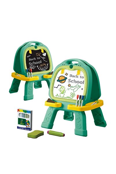 WePro Store Tablă de desen pliabilă cu două fețe, fețe magnetice și cretă, se...