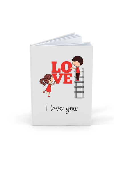 OEM Diary/Diary for HER, Valentine's Day, with I LOVE You message, white, 100 white pages