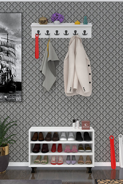 Kenzlife Portmanto Ayakkabılık Ve Askılık Edik3 Byzbyz 53*080*32 Oniki Çift Ayakkabı Kapasitesi