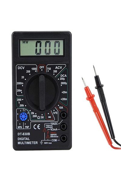 HOZRO Multimetru digital HOZRO, pentru măsurarea tensiunii, curentului și rezistenței, DT-830B