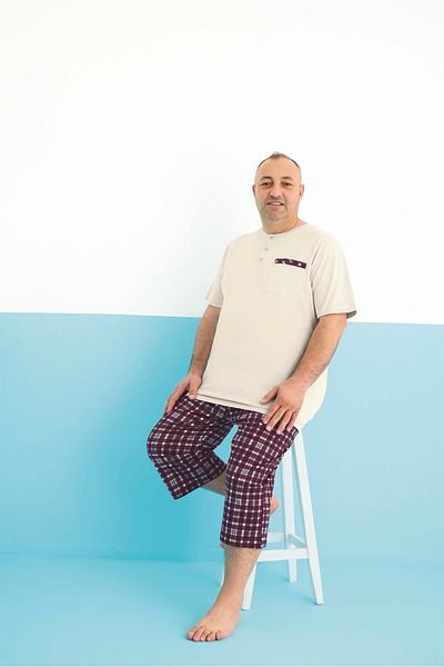 Aydoğan Ανδρικό κοστούμι πιτζάμες Capri Plus Size 250304