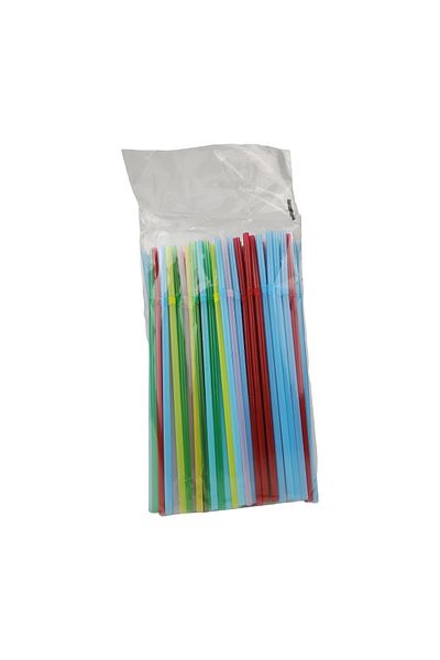 Pratikon 100 Colorful Gusseted Straws