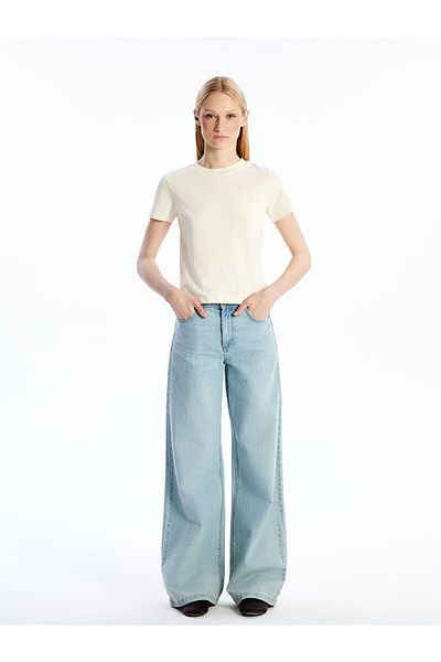 LC Waikiki Crew Neck Embroidered Women's T-Shirt