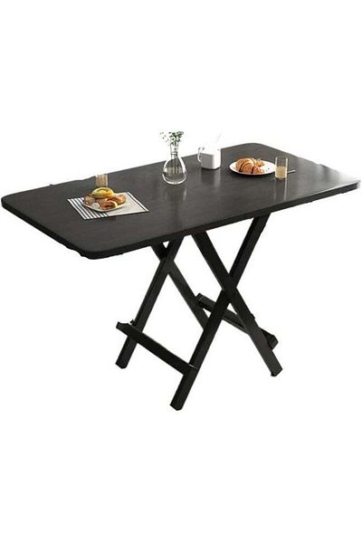 Taimi Black Folding Dining Table, Rectangle Table, Portable Table for Kitchen, Dining Room, 100x60x74cm