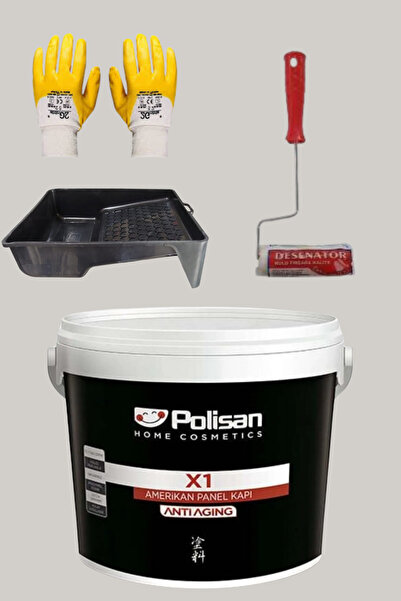 Polisan 4'Lü Set X1 Kokusuz Panel Kapı Boyası Amerikan Kapı 1KG