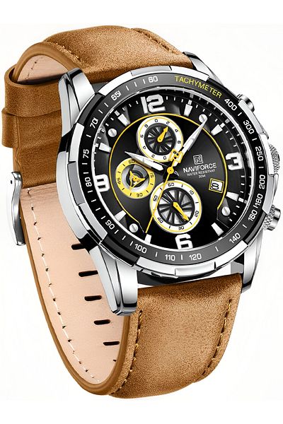 Naviforce Trend Cool Watch for Men Waterproof Leather Quartz Male Watches Luxury Wristwatches Luminous Man