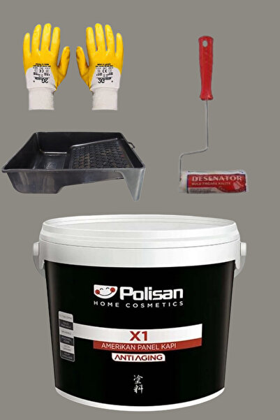 Polisan 4'Lü Set X1 Kokusuz Panel Kapı Boyası Amerikan Kapı 1KG