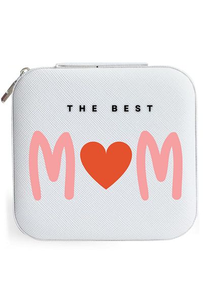 OEM Cutie de bijuterii portabila, personalizata pentru Cea mai Buna Mama, 10x10x5 cm, alba, THE BEST MOM