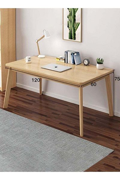 Taimi Wooden Modern Dinning Table, Computer Desk, Office Desk, with Solid Wood Legs, 120x60x75cm