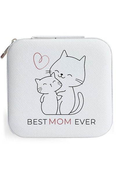 OEM Cutie de bijuterii portabila, personalizata pentru Cea mai Buna Mama, 10x10x5 cm, alba