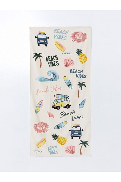 LC Waikiki Γυναικεία πετσέτα θαλάσσης εμπριμέ 70x150 cm