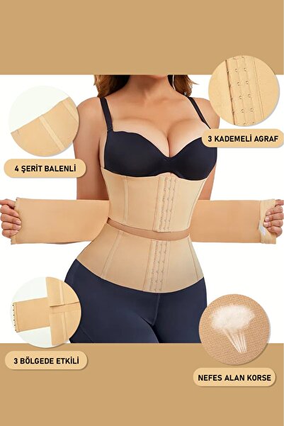 SAUNA SUIT Latexový korzet s klipem na zvýraznění pasu Korzet na tvarování těla s pískovým vzhledem