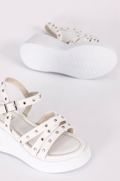 Mamito Ayakkabı Dl 21 Metal Detailed Wedge Sole Sandals