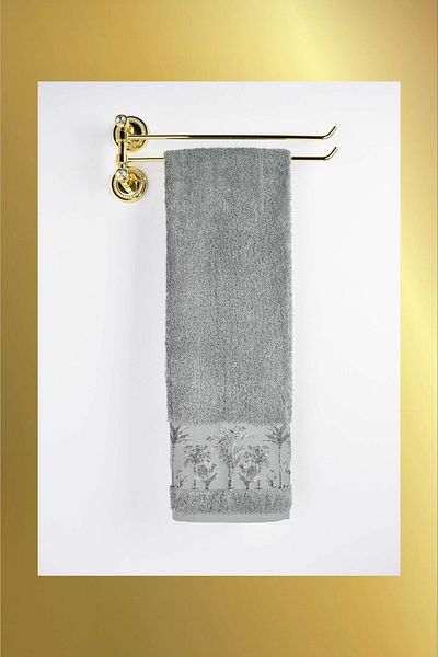 birizmoda Palm Bamboo Hand and Face Towel-Dark Gray
