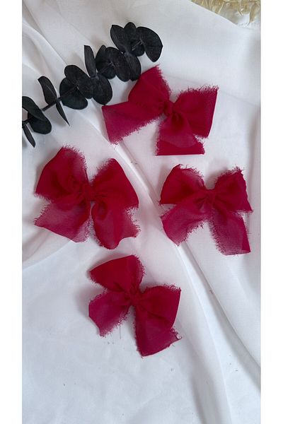 LAYLAEVENTS Chiffon Fabric Ribbon Ready Bow-25 Pieces