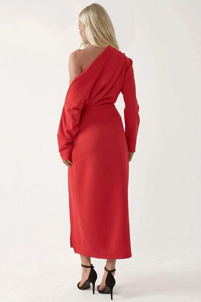 Hiccup Φόρεμα Bodycon Midi με ασύμμετρο λαιμόκοψη