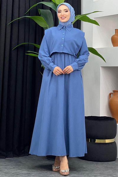 Tesettür Diyarı Γυναικείο υφασμάτινο φόρεμα Bolerolu Lizza Hijab