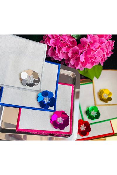 ELÇİÇEK HOME Presentation Napkin, Cocktail Napkin, Coffee Side Presentation Napkin 6 Pieces