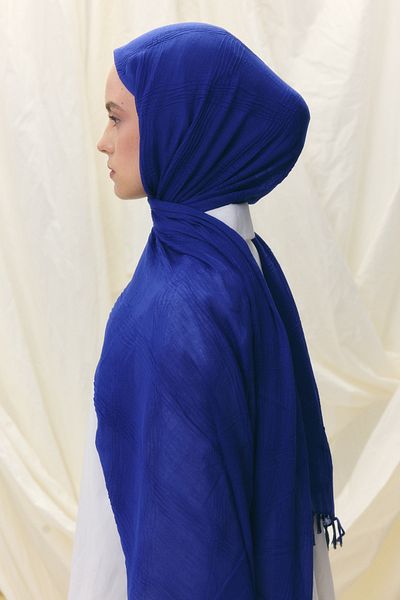 FENZA SCARF Lilyum Purple Cotton Shawl with Fringes