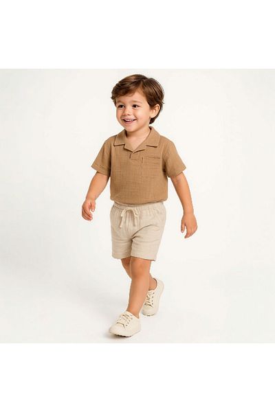 Biberon Çocuk Giyim Wiki Bom Muslin Shorts Suit 3/10