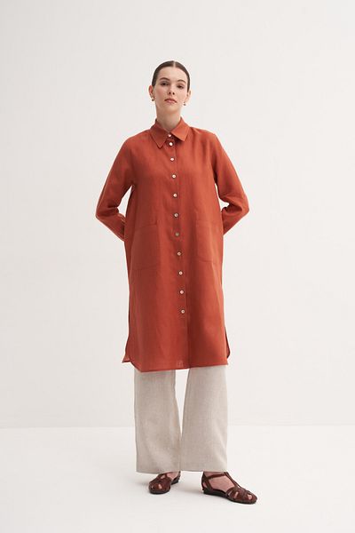 Zesyna 100% Linen Tunic with Pocket Detail
