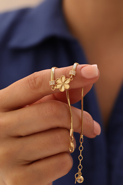 YAVUZ KUYUMCULUK 14 Ayar Altın Kalemli Yonca Bileklik