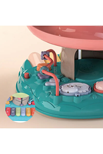 WePro Store Jucărie educativă 2 în 1 cu proiector, tobă, pian, labirint, bile, butoane muzicale, 18 luni+