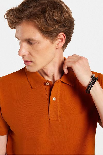 Tudors Ανδρικό T-Shirt Slim Fit Slim Fit 100% βαμβακερό πλακάκι με γιακά πόλο