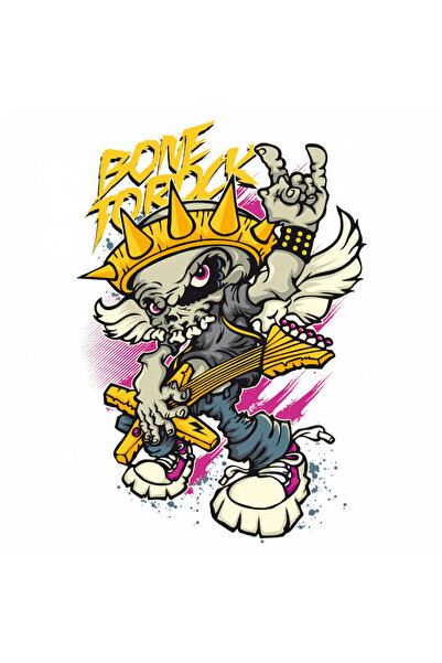 INOVATIX Set de 8 piese, autocolant Bone to rock, INOVATIX®. 6 cm