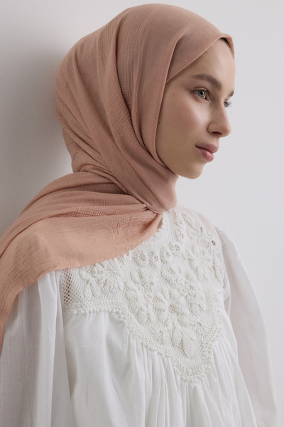 FENZA SCARF BRICE MANGO șal din bumbac cu ciucuri lungi