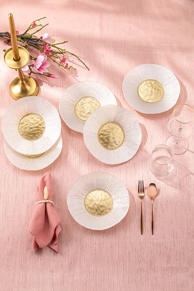 Emsan Golden 6-Person Glass Cake Set 21 cm