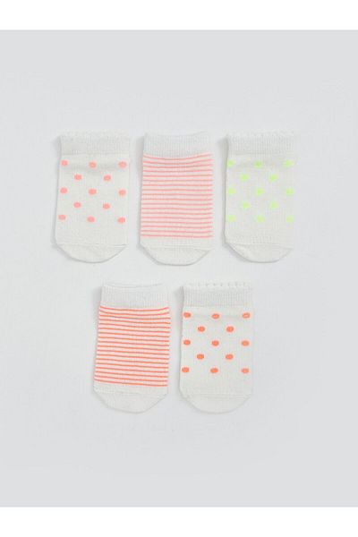 LC Waikiki Striped Baby Girl Booties Socks 5 Pack