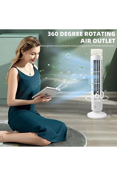 zola Ventilator tip turn,2 viteze, 2.5 W, lumini LED reglabile, alimentare USB, 38 x 10 x 6 cm, alb
