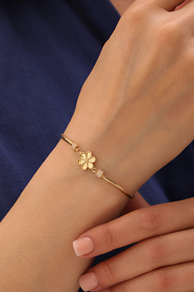 YAVUZ KUYUMCULUK 14 Ayar Altın Kalemli Yonca Bileklik