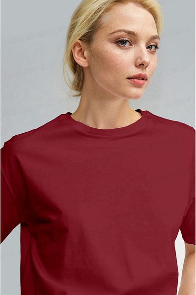 Teenage Millionaire Tricou de bază pentru femei, burgundă, respirabil, cu decolteu, cu croiala normală, fără imprimeu