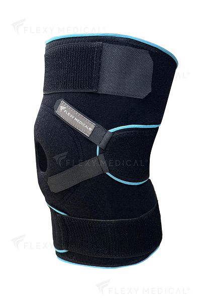 Flexy Medical Blue Silicone Patella Supported Adjustable Knee Brace for Knee, Meniscus Tear, Joint