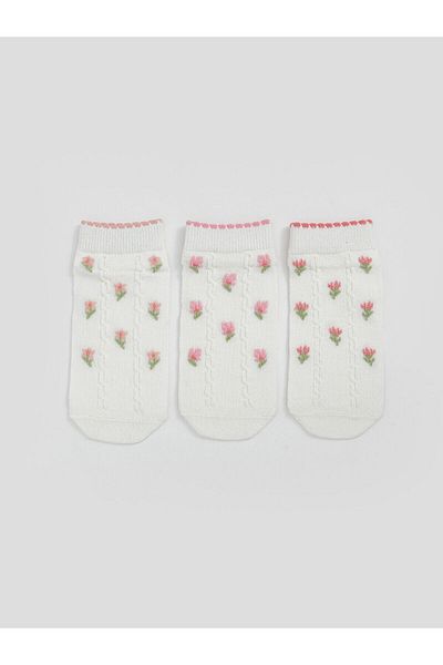 LC Waikiki Floral Baby Girl Booties Socks 3 pcs