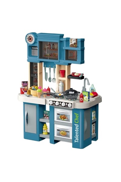 WePro Store Set bucătărie pentru copii albastru, lumini, sunete, abur, apă cu...